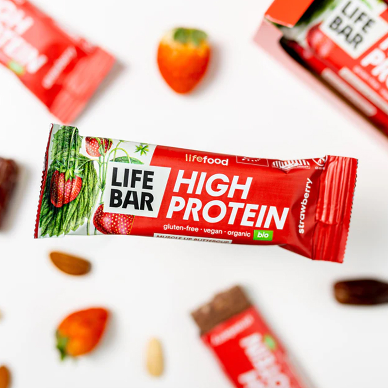 LifeFood - Tyčinka Lifebar Protein tyčinka jahodová